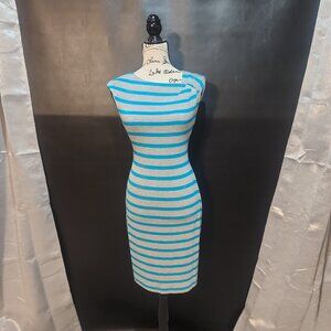 Calvin Klein Striped Bodycon Dress (Size S)